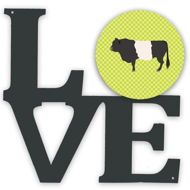 "Treasures Belted Galloway Cow Green Metal Love wall-decor, Multicolor" Caroline's Treasures BB7657WALV