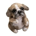 thumbnail image 2 of Adorno de sofá de perro de 7,87 pulgadas con dibujos animados que se abrazan y acurrucan. Decoración de simulación de perro. Caqui, 2 of 9