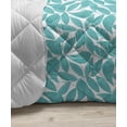 thumbnail image 3 of Turquoise Down Alternative Comforter, Blossoming Nature Theme Swirls Vortex Leaves Stalks and Dots Vintage Pattern, Microfiber Quilt for All Season, 5 Sizes, Turquoise White, by Ambesonne, 3 of 3