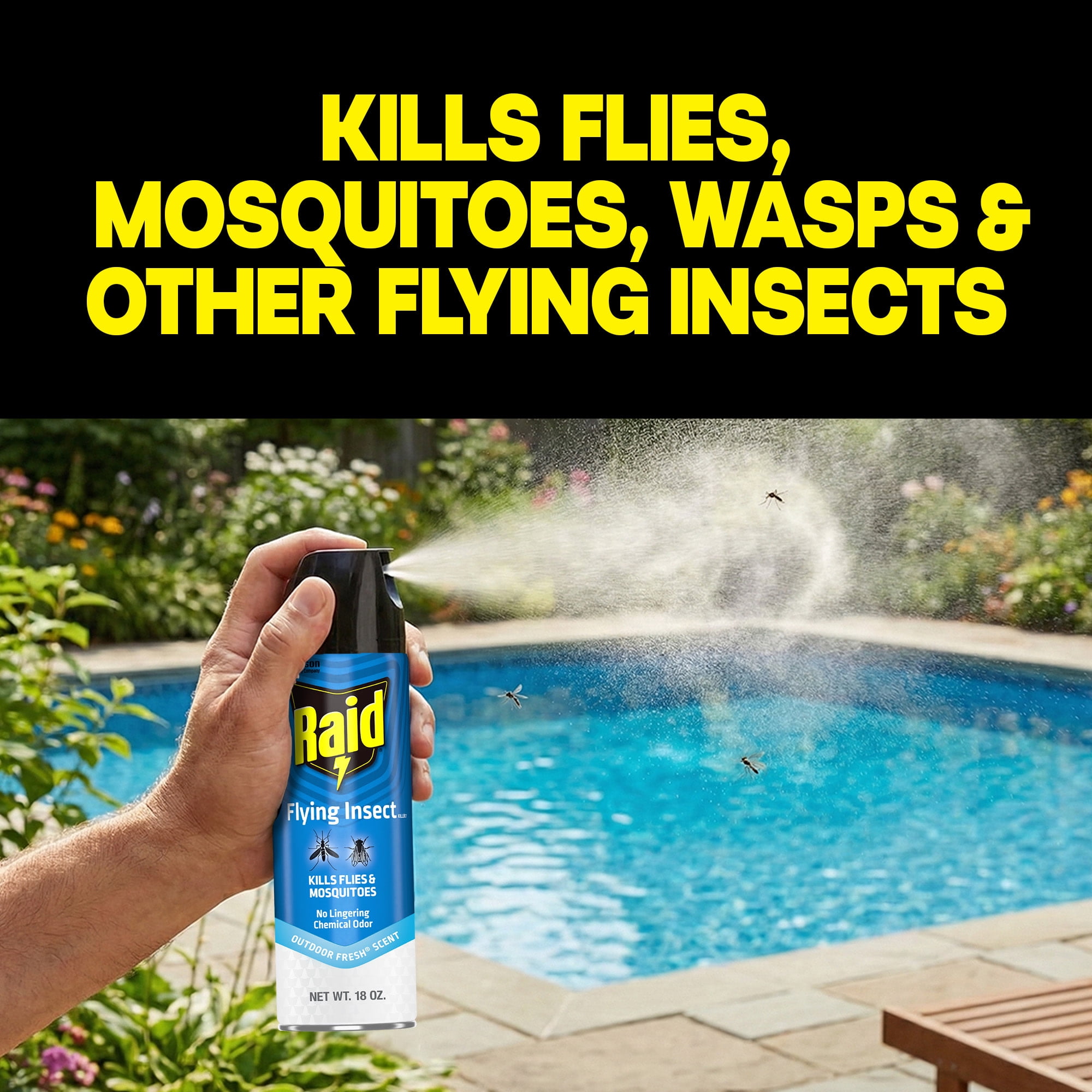 Raid Flying Insect Killer 7, Flying Insect Spray Can, Outdoor Fresh® Scent, 18 oz