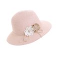 thumbnail image 2 of Visland Fashion Flower Wide Brim Caps Summer Foldable Beach Sun Protective Hat Straw Hats for Women, 2 of 8