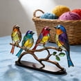 thumbnail image 3 of Orangide Bird Wall Decor Metal Hanging Ornament with 4 Colorful Birds, Home Decoration for Living Room Bedroom Indoor Outdoor Acrylic Pendant, 3 of 4