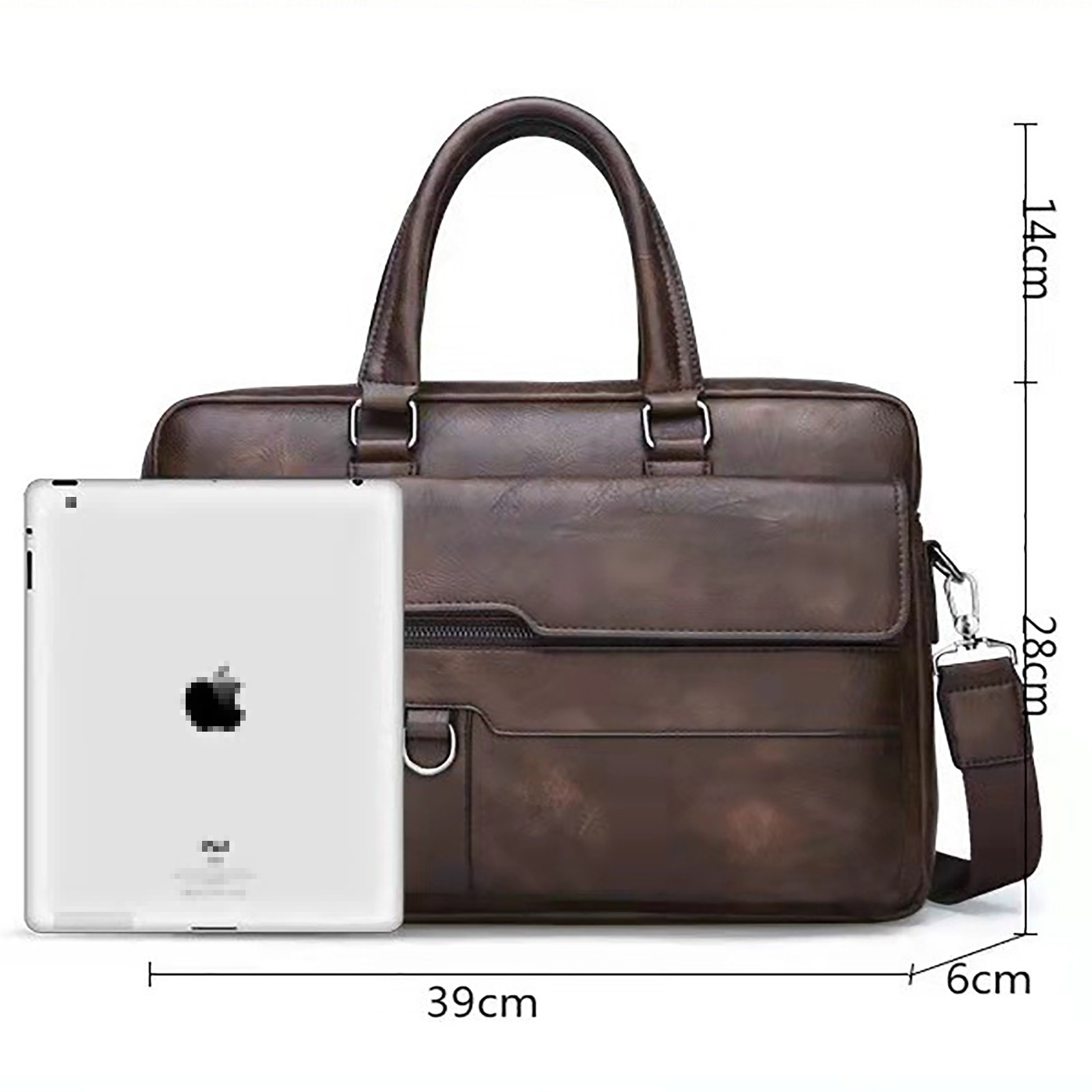 Belrova Leather Briefcase for Men Laptop Handbags Large Capacity Retro Work Messenger Crossbody Shoulder Bags