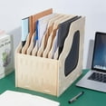 thumbnail image 5 of 8 Slot Paper File Organizer DIY for Desk Wood File Paper Holder Shelf Desktop Document Letter Envelope Mail Sorter Storage Rack Compartments DIY for A4 Size Folders Documents 13.4x9.25x13inch, 5 of 6