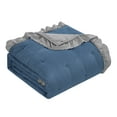 thumbnail image 3 of Well Being 3 Piece Quilt Set, Washed Gel Filled, Microfiber, Navy, Queen, 3 of 5