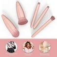 Wisdom Easy-taken Travel Professional Face Makeup &amp; Foundation Brush Kit, 5 Piece Set with ...