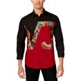 thumbnail image 1 of Camisa abotonada Versace gráfica con bloques de colores para hombre negro mediano, 1 of 1