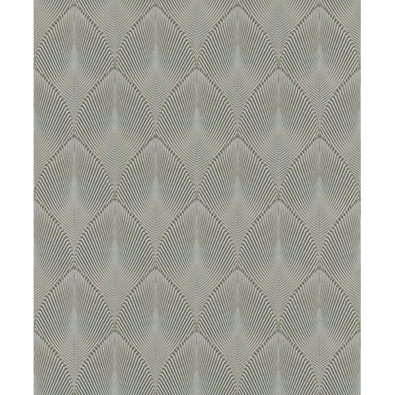 Rasch Tirsuli Grey Ogee Wallpaper, 20.5-in by 33-ft, 56.38 sq. ft.