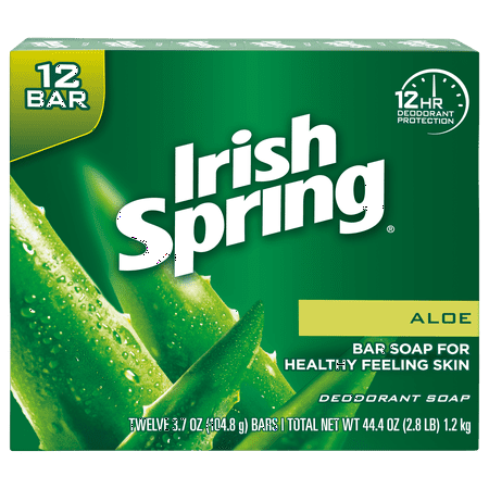 Grandpas Vanilla Soap - Irish Spring Aloe Vera Bar Soap, 3.7 Ounce, 12 Bar Pack