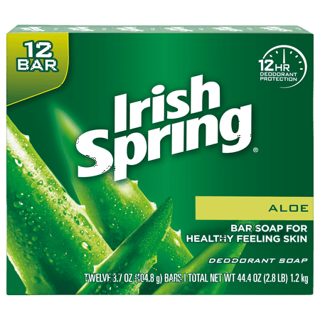 Irish Spring Aloe Vera Bar Soap, 3.7 Ounce, 12 Bar (Best Aloe Vera Soap For Acne)