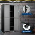 thumbnail image 4 of Fesbos 73" H Tall Metal Storage Cabinets with Wheels, Black Gray Rolling Heavy Duty Tool Cabinet with Adjustable Shelves&Lockable Doors, Garage Cabinets for Home,Kitchen, Office, 4 of 9