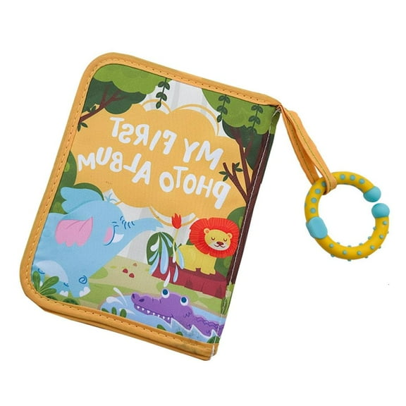 AOOOWER Baby First Year Photo Album Washable Fabric Book Includes Teething Loop And Child Safe