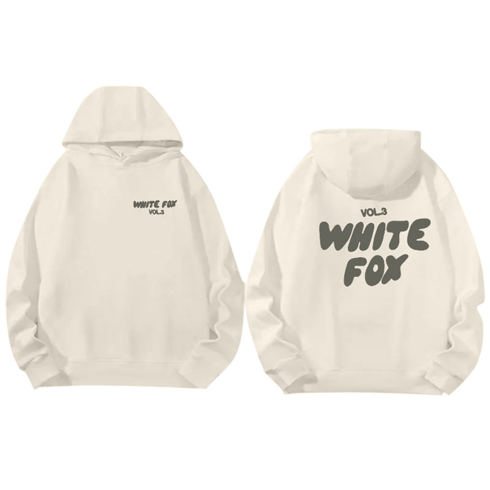 White Fox Clearance Hoodies for Men Women Teen Girls Long Sleeve