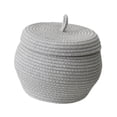 thumbnail image 4 of Cesta de almacenamiento de cuerda de algodón con tapa, moderna cesta para huevos, caja tejida para almacenamiento en el hogar Gris, 4 of 9