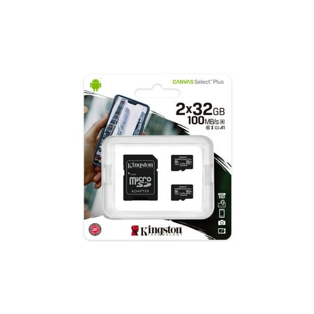 UPC: 0740617298888 | Kingston 32GB 2-Pack microSDHC Canvas Select Plus 100MB/s Read A1 Class 10 UHS-I Memory Card + Adapter SDCS2/32GB