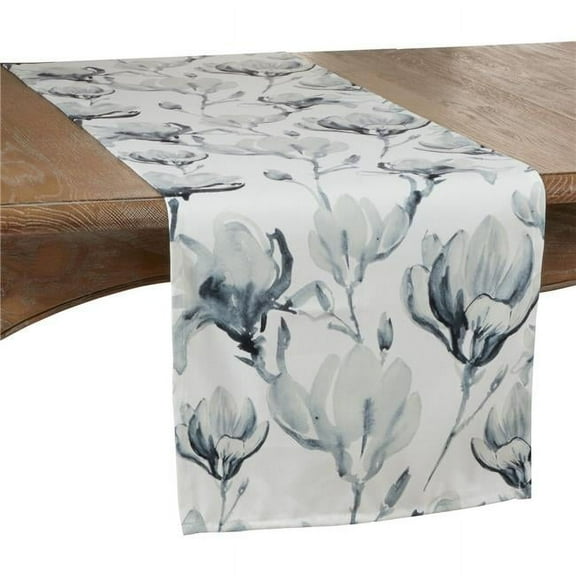 Saro Lifestyle Watercolor Floral Table Runner