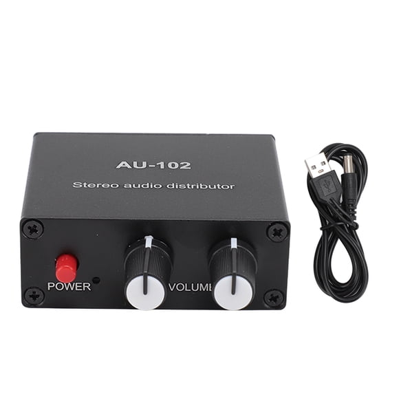Amplificador de sonido de 2 canales, 1 entrada, 2 salidas, 3,5mm, Control independiente, distribuidor de sonido estéreo, preamplificador de sonido