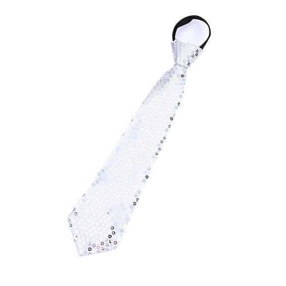 Silk Women's Ties Men'S And Women'S Carnival Stage Accessory Sequin Adjustable Tie,White Women's Accessories Tie
