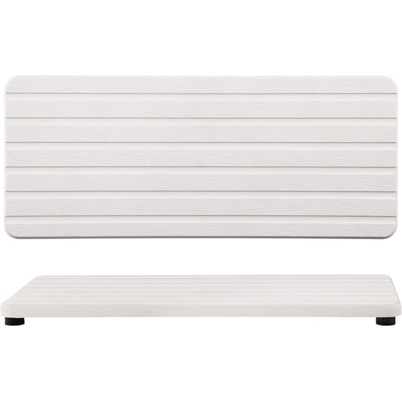 NiuYichee 2 PCS Water Absorbent Diatomite Coasters (9.5" x 4"), Grooved Design, Water Absorbing Stone Used for Hand Soaps & Plants & toiletries in The Modern Home