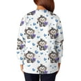 thumbnail image 5 of Hearthz Snap Front Women's Scrub Jacket Tops Stretchy Long Sleeve Animals Pattern Nursing Shirt Working Uniforms Scrub Tops for Women Fitted with Pocket, 5 of 5
