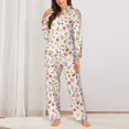 thumbnail image 2 of Fotbe Dessert Conjunto de Pijama de Manga Larga para Mujer con Estampado, Ropa de Dormir de 2 Piezas, Conjunto de Casa Suave y Cómodo con Bolsillos-Small, 2 of 7