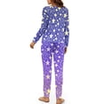 thumbnail image 3 of SCRAWLGOD Galaxy Star Pajama Set for Women Long Sleeve Tops and Pants for Women Travel Size XL Drawstring Fall Pj Set Women Elastic 2 Piece Lounge Women, 3 of 7
