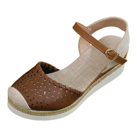 

Jungdeepe Ladies Weave Round Toe Buckle Strap Summer Slope Heel Thick Soled Wedges Sandals Comfort Shoes for Women Wedge Sandals Women Rubber Sandals Women 39 Thong Flip Flop Men