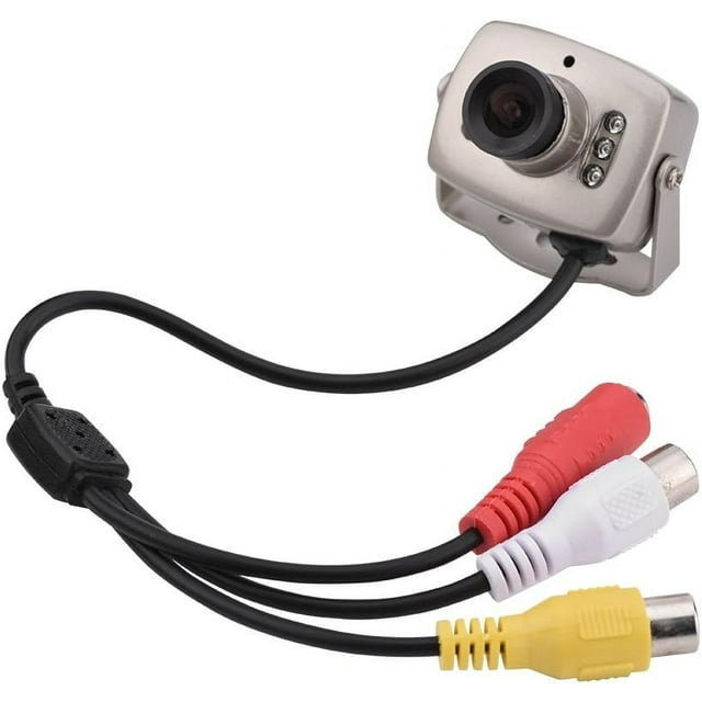 Minicámara DEWIN, cámara de seguridad IR Cemera, minicámara con lente de 3,6 mm, 6 LED, cable CMOS, cámara de seguridad CCTV, videocámara digital nocturna PAL/NTSC (PAL)