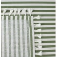 thumbnail image 3 of Fennco Styles Simply Striped Tassel Cotton Blend 55 x 88 Inch Tablecloth - Green Table Cover for Banquets, Holiday, Special Events, Outdoor and Home Décor, 3 of 3