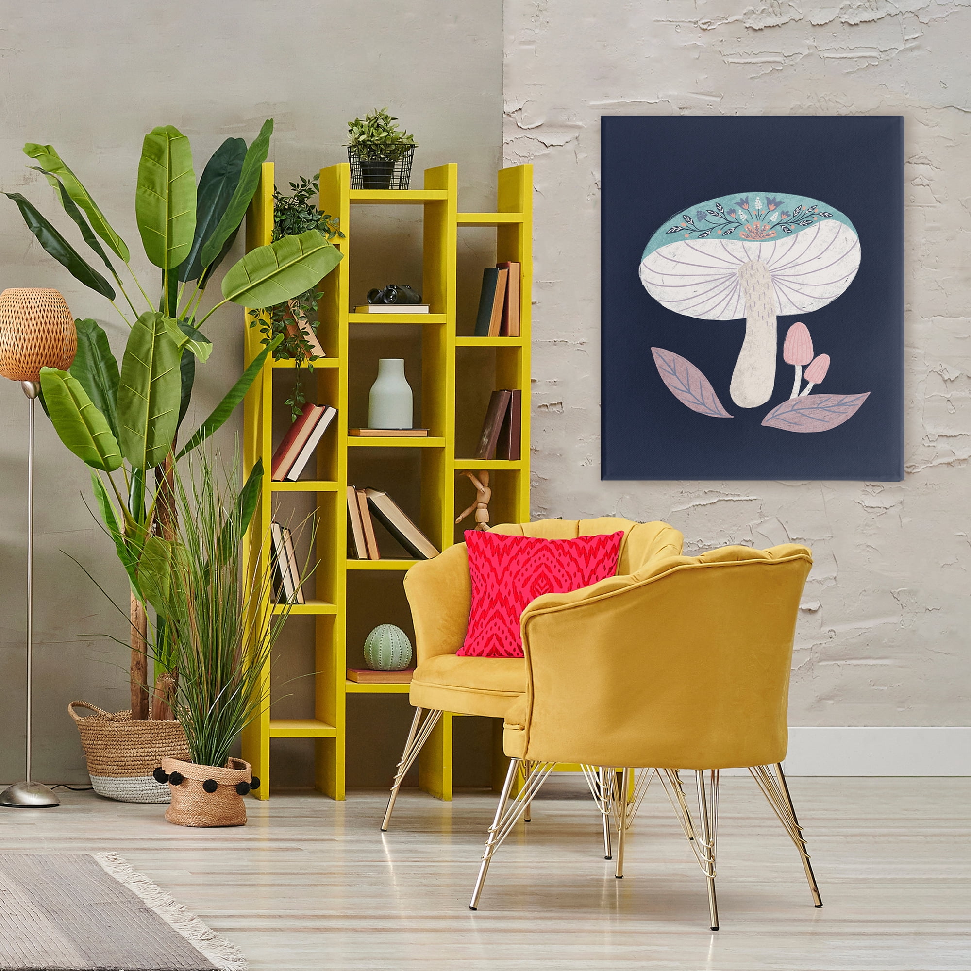 Stupell Industries Floral Cottage Mushroom Canvas Wall Art, design by Metka Hiti