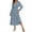 2# Blue, variant on Womens Dress V Neck Poet Sleeve Loose Fitting Comfy Dresses A-line Flower Print Chiffon Flowy Casual Outfit