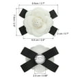 thumbnail image 2 of Uxcell Elegant Camellia Flower Brooches Faux Wool Flower Bowknot Pins Floral Corsage for Women Beige, 2 of 6