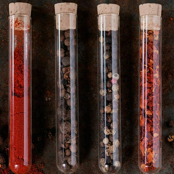 TEHAUX  15 Pcs Test Tubes with Cork Stoppers Glass Lids Small Transparent