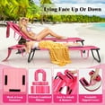 thumbnail image 6 of GVN Chaise Lounge Outdoor, Lounge Chair Outdoor,Beach Chaise Lounge Chair with Face Hole and Removable Pillow-Hot Pink, 6 of 8
