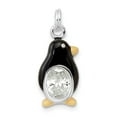 thumbnail image 6 of 925 Sterling Silver Cubic Zirconia Enameled Polished Penguin Charm Pendant, 6 of 7