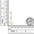 thumbnail image 3 of AVORA 10K Yellow Gold Solitaire Simulated Diamond CZ Dangling Butterfly Belly Button Ring Body Jewelry (14 Gauge), 3 of 5