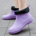 thumbnail image 2 of Juosiy Women's Rain Boots Slip On Rubber Boots Water-proof Non Slip Warm Outdoor Work Shoes, 2 of 4