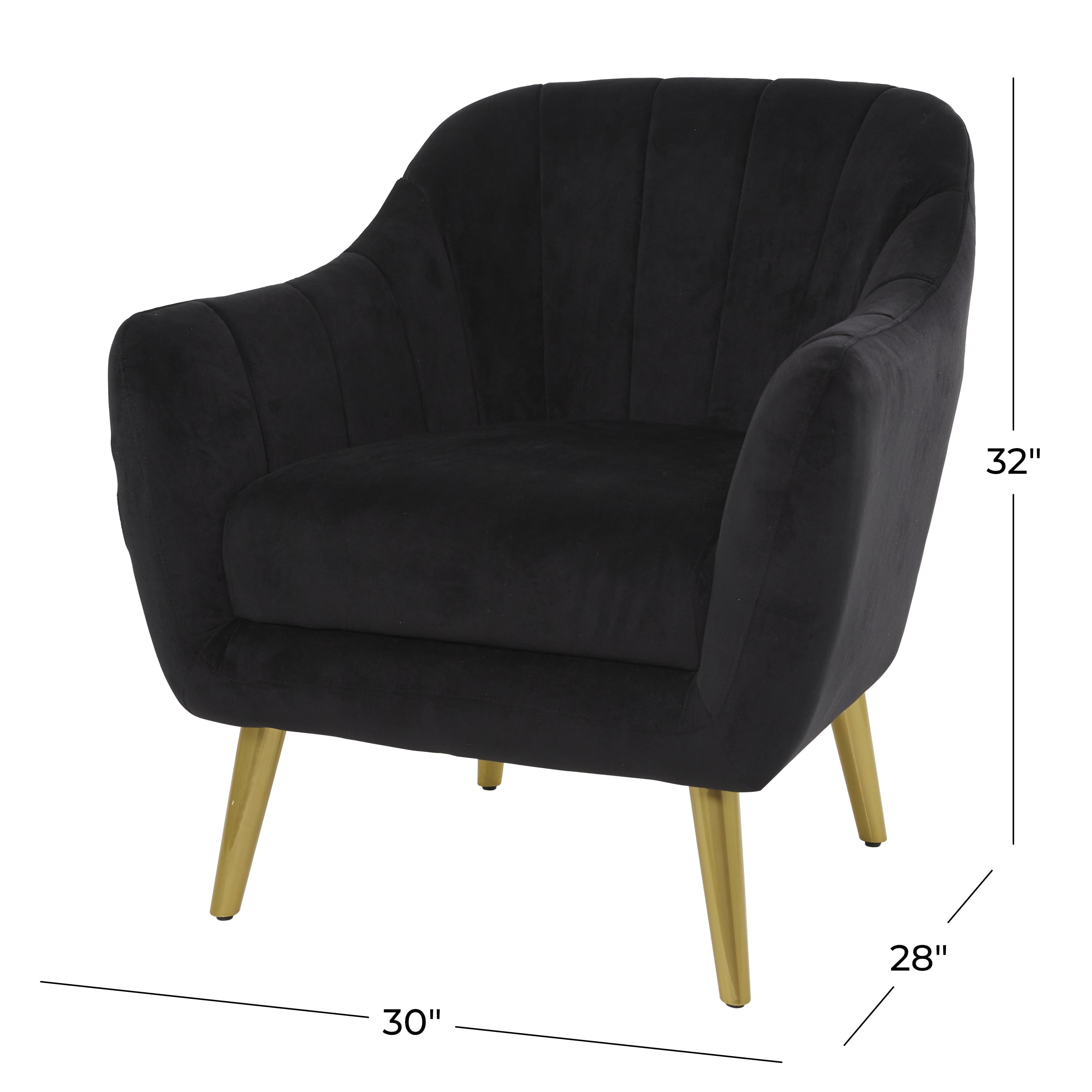 DecMode 30" x 32" Black Polyester Accent Chair, 1-Piece