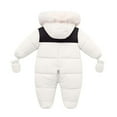 thumbnail image 2 of XEGLSBU Baby Snowsuit 18-24 Months Girl Winter Collar Romper for Children (6 Months to 2 Years Old) Toddler Snowsuit 4T 1 Piece White Size 9-12 Months, 2 of 3