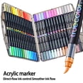 thumbnail image 3 of Truecolor 60 Colors Soft Tip Acrylic Paint Markers, Single Tip Paint Pens in PP Storage Case for Glass, Ceramic, Wood, Plastic, Canvas and Paper, 3 of 7