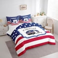 thumbnail image 3 of jejeloiu Happy Camping 7 Pieces Bedding Comforter Set,Camper Car Rv Full Bedding Set,Red Stripes Kawaii Stars Fitted Sheet Flat Sheet For Boyw Girls,Ultra Soft Home Decor Reversible, 3 of 8