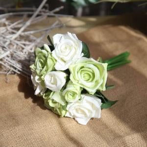 Bloom Artificial Flowers KABOER 9 Pcs Artificial Flowers Rose Flower Fake Blossom Bridal Bouquet for Wedding Home Garden Decor ()