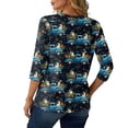 thumbnail image 2 of HAVUITYY Easter 3/4 Sleeve Sweaters for Women, Cute Printed Womens Lightweight Crew-neck Tops, Women's Spring Loose Pullover, 2 of 5