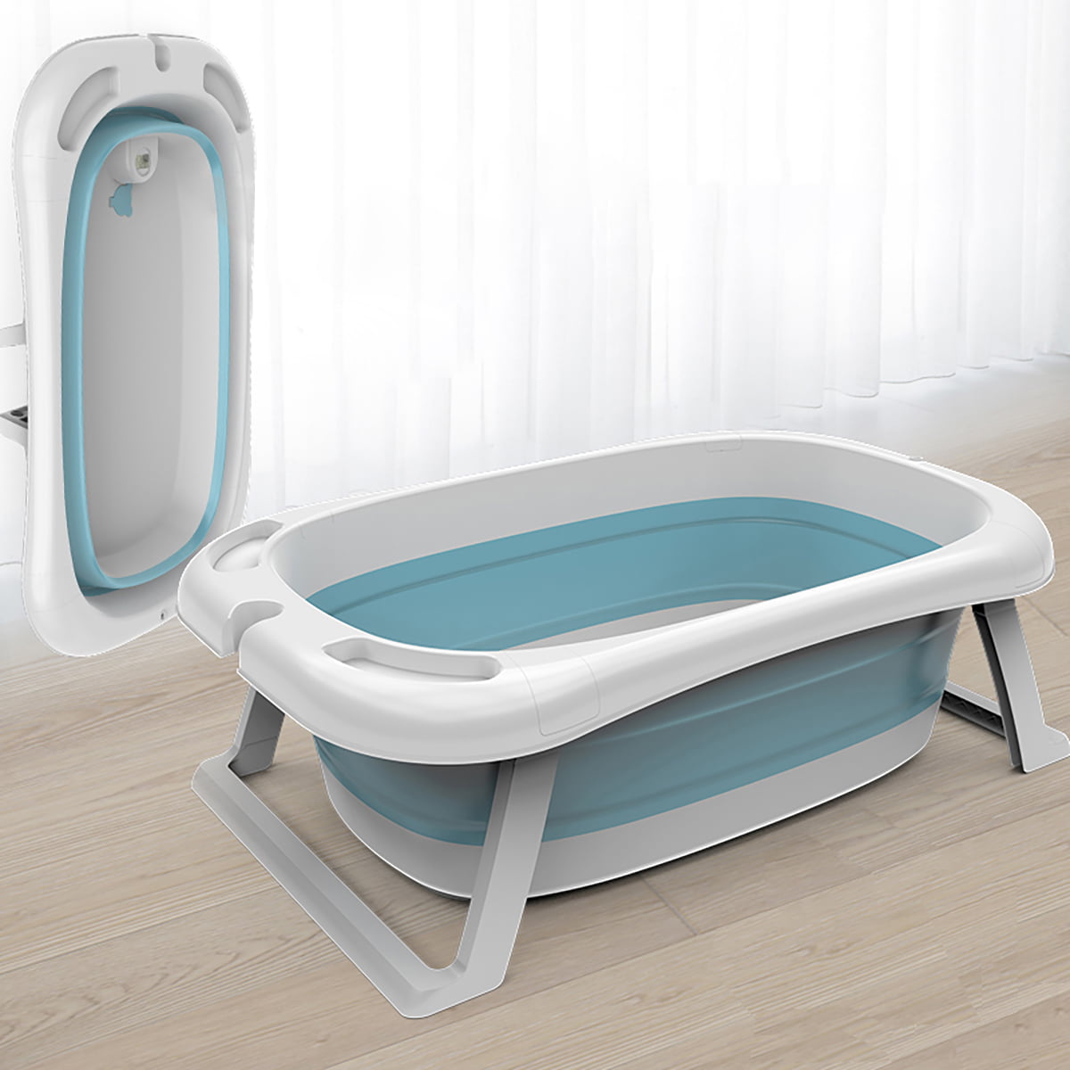 Washing Tub Pet Bath Tubs, Happy Life Portable Plastic Bathtub Blue