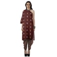 thumbnail image 5 of Moomaya Designer Printed One Shoulder Bell Sleeve Kurti w/ Pants Ethnic Clothing Sets For Women, 5 of 7