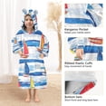 thumbnail image 3 of FORMRS Wearable Blanket Hoodie with Sleeves for Kids Cozy Flannel Sweatshirt, Orange Sailboats, 3 of 7