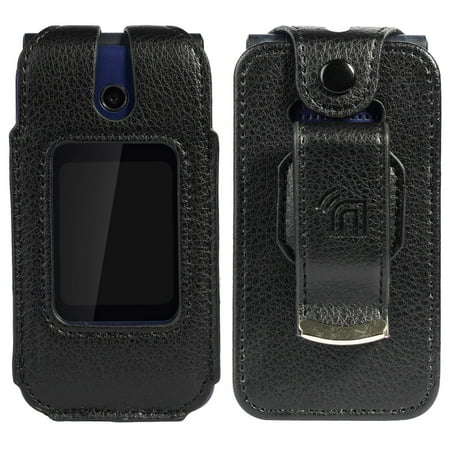 Nakedcellphone Black Vegan Leather Form Fit Case Cover With Built In Screen Protection And Metal Belt Clip For Cricket Debut Flip U102ac At T Cingular Flip 4 Phone U102aa Walmart Canada