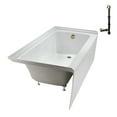 thumbnail image 5 of Streamline NAL-5460-PBR 66 in. x 32 in. Acrylic Right-Hand Drain Alcove Bathtub in Glossy White With External Drain in Polished Brass, 5 of 10