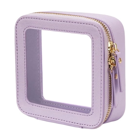 Transparent Travel Makeup Bag, Portable Cosmetic Organizer for Women, Cute Mini Pouch with Zipper, Ideal for Car Accessories and Storage Solutions