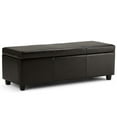 thumbnail image 2 of Avalon 48 inch Wide Contemporary Storage Ottoman Bench in Tanners Brown Vegan Leather, 2 of 11